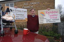 Photo of Martyn Saunders in front of All Saints Church