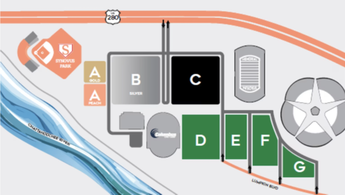 synovus park parking map